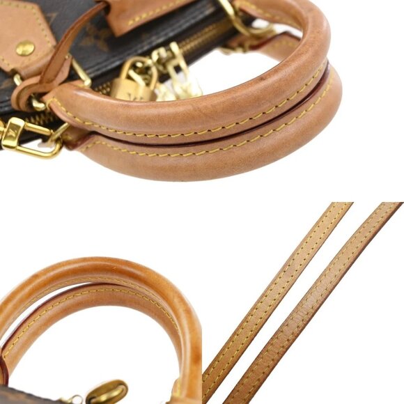 LOUIS VUITTON Alma BB 2Way Hand Bag Monogram Leather Brown Gold M53152 57EF638 - Picture 13 of 15